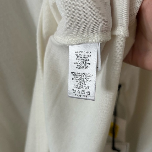 NWT 1.State Ecru/Off White Fold Over Off The Shoulder Sweater Size Large - Picture 7 of 8